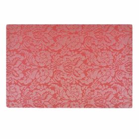 4 Pcs Rose Jacquard Placemats for Dining Table PVC Table Mats Resistant Place Mats 17.7x11.8 inch, Red