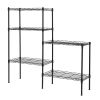 Changeable Assembly Floor Standing Carbon Steel Storage Rack Black