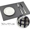 4 Pcs Non-slip Protection Table Mats Dining Placemats PVC Placemats Woven Placemats Coffee Shop Mats, Black and White